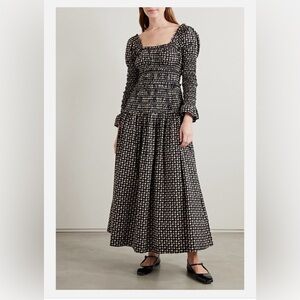 Doen Bellamy Maxi Dress, Noir Countryside, XS